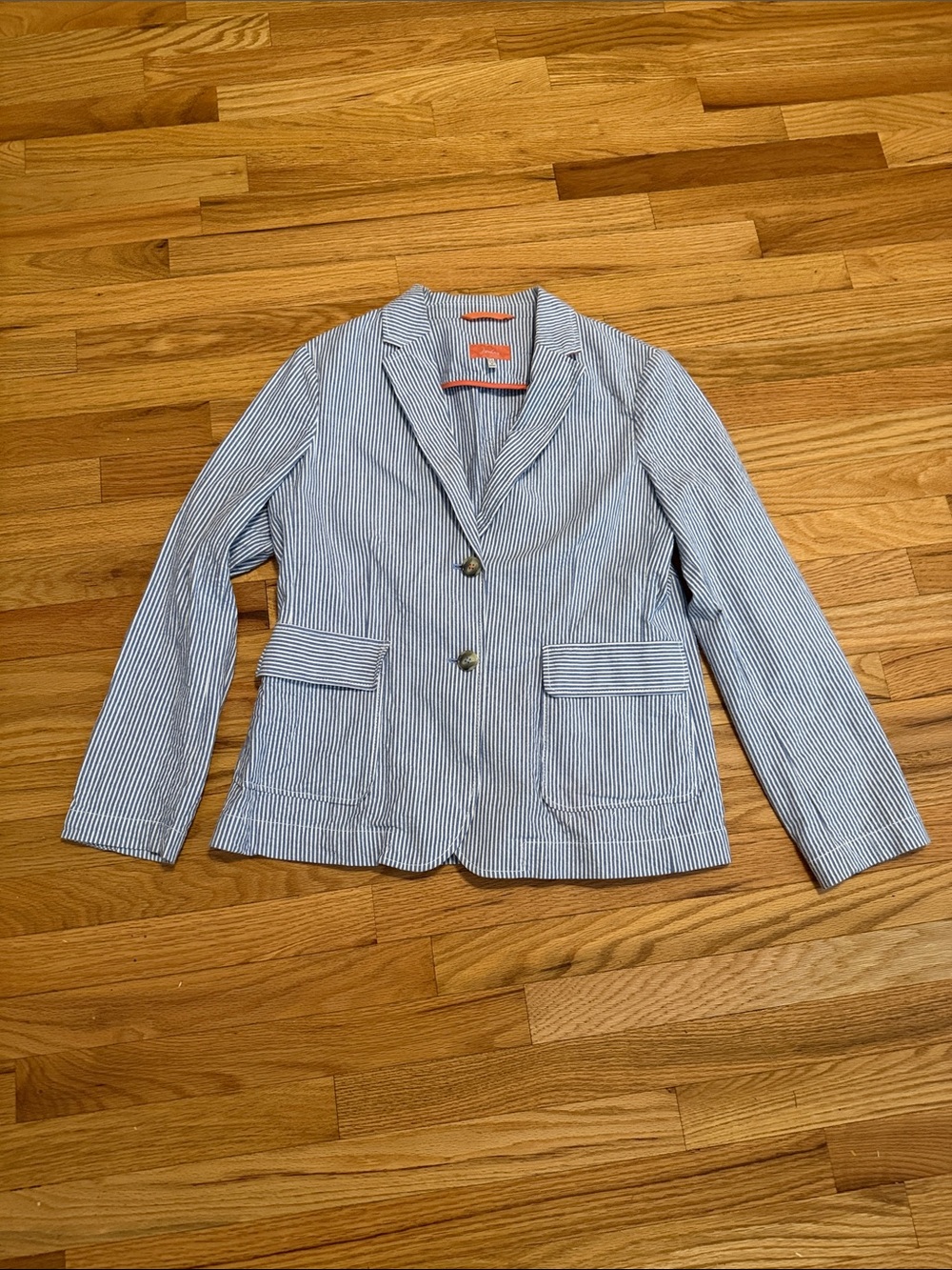 Joules Blue & White Pinstripe Women's Blazer